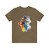Rainbow Belly Dancer's Pose - Short Sleeve Tee Heather Olive